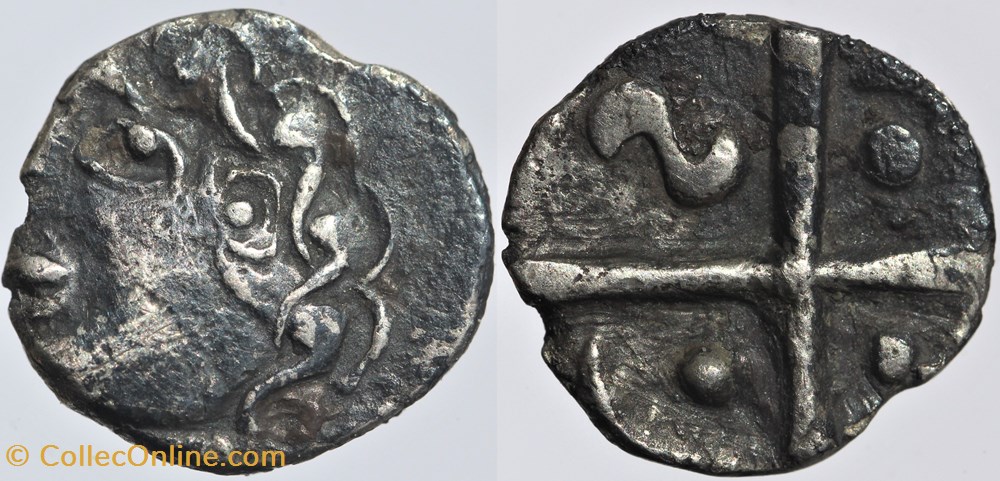 Nitiobroges - Drachme à la tête "négroïde" monnaies antiques celtes nitiobroges drachme a la tete negroide