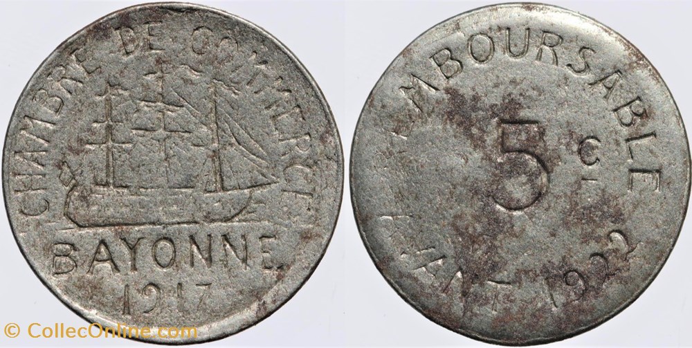 64 - Bayonne - 5 centimes monnaies monde france 64 bayonne 5 centimes