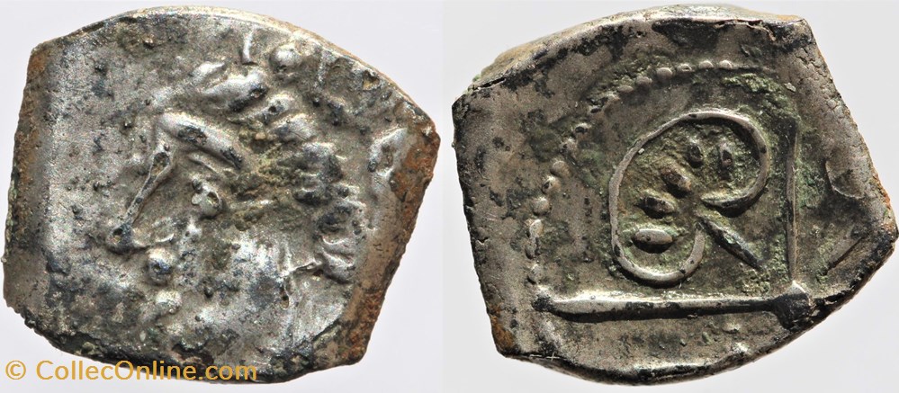 monnaies antiques av jc ap celtes rutenes drachme aux feuilles aquatiques