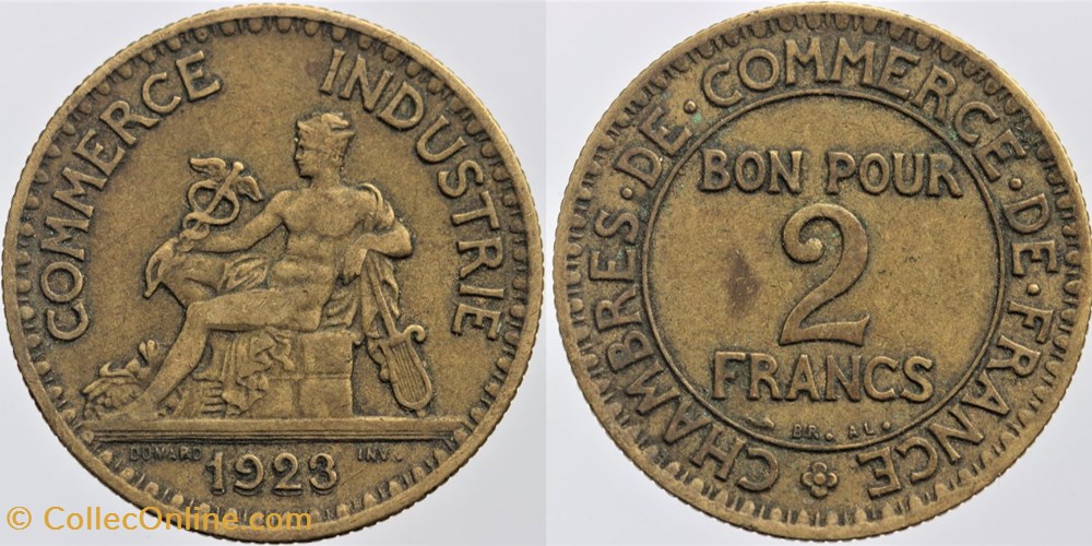 F-267 - Domard - 2 frs. - 1923 date treflée monnaies monde france f 267 domard 2 frs 1923 date treflee