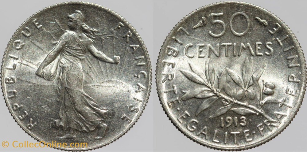 F-190 - Roty - 50 c. - 1913 monnaies monde france f 190 roty 50 c 1913