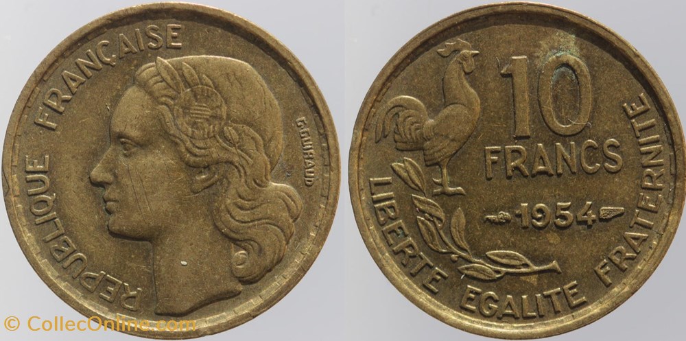 F-363 - Guiraud - 10 fr. - 1954 monnaies monde france f 363 guiraud 10 fr 1954