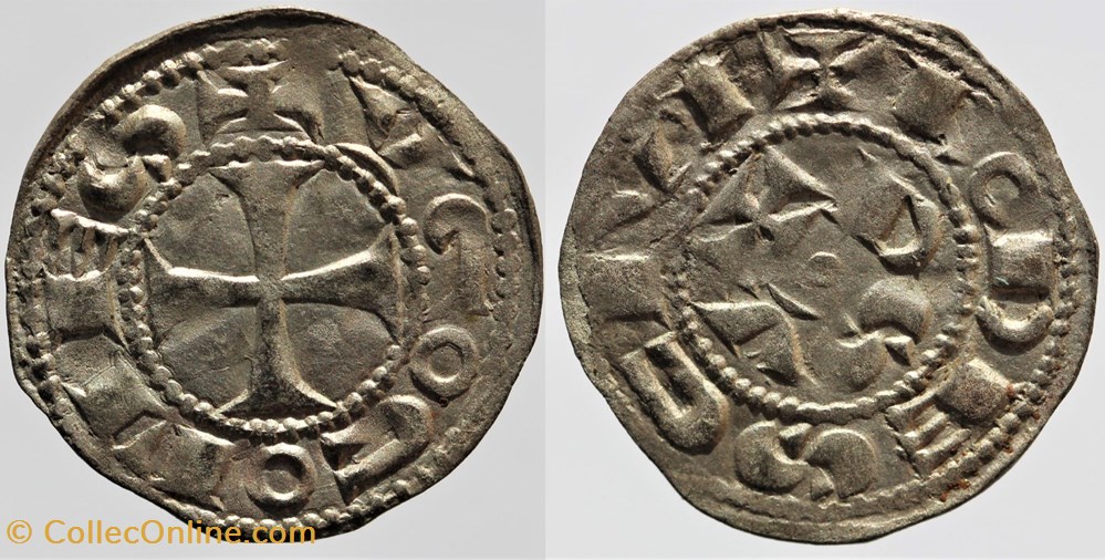 Languedoc - Rodez - Hugues II et III - Denier monnaies france feodales languedoc rodez hugues ii et iii denier