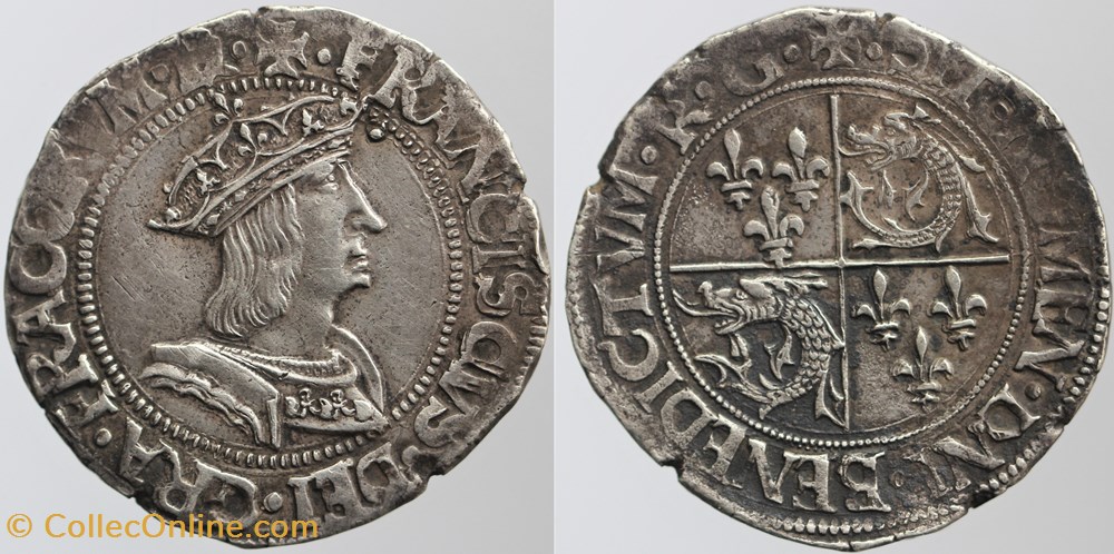 monnaies europe medievale france royales dy 0823 francois ier teston romans