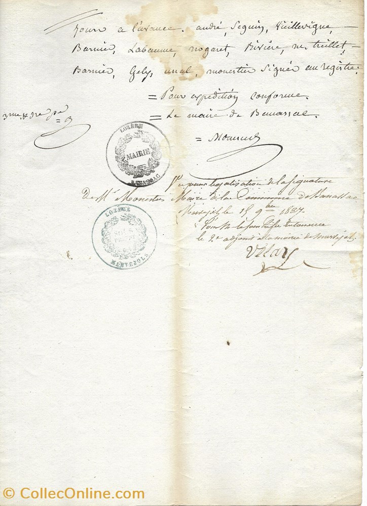 1837 - Conseil Municipal de Banassac documents anciens autres 1837 conseil municipal de banassac