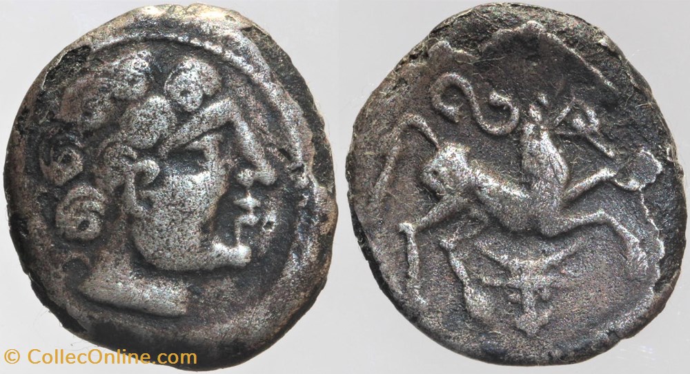 monnaies antiques av jc ap celtes arvernes drachme au bucrane