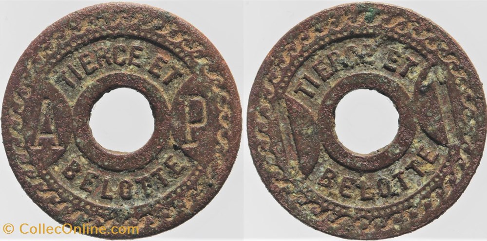 Non identifié, Tierce et belotte monnaies monde france non identifie tierce et belotte