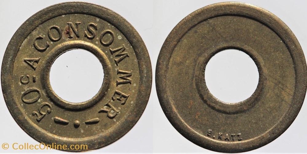 Jeton à consommer - 50 centimes monnaies monde france jeton a consommer 50 centimes