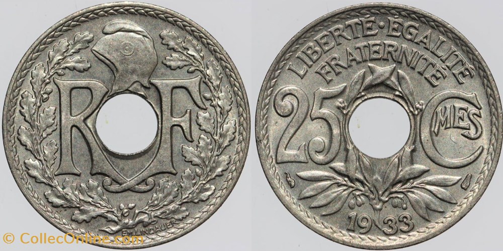 F-171 - Lindauer - 25 c. - 1933 monnaies monde france f 171 lindauer 25 c 1933