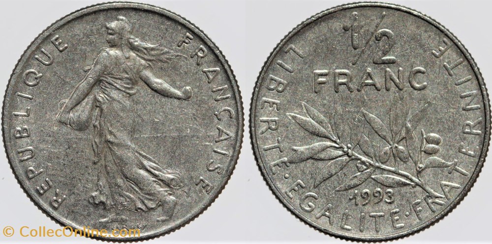 F-198 - Roty - 1/2 fr. - 1993 monnaies monde france f 198 roty 1 2 fr 1993
