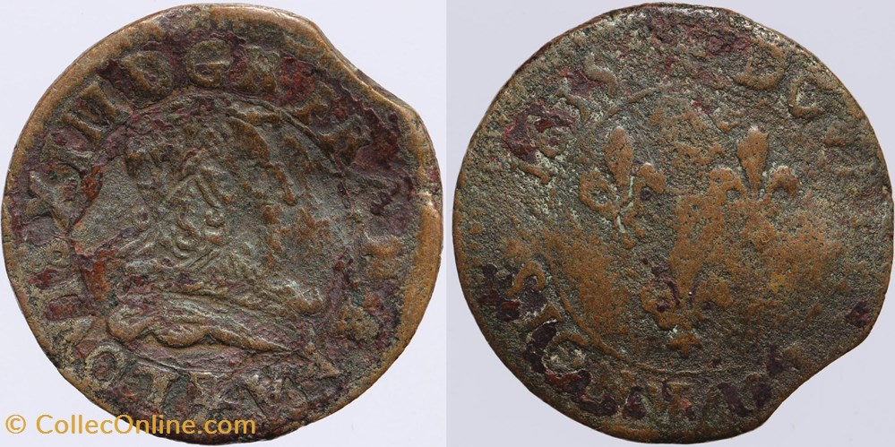 monnaies europe medievale france royales dy 1379 louis xiii double tournois 1635 st palais