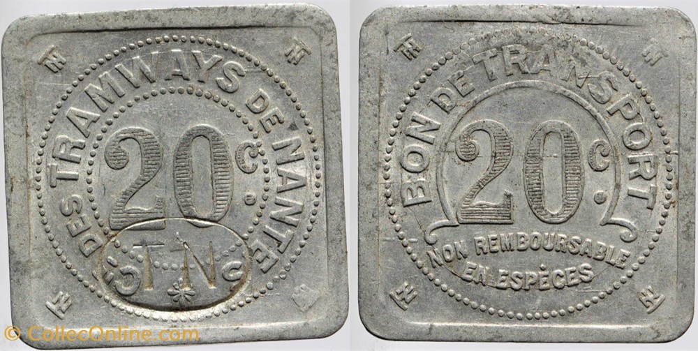 44 - Nantes - Tramway - 20 centimes monnaies monde france 44 nantes tramway 20 centimes