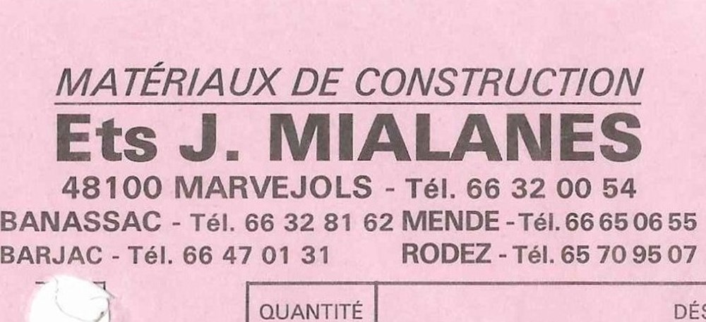 Mialanes J. (1986) documents anciens factures commerciaux mialanes j 1986