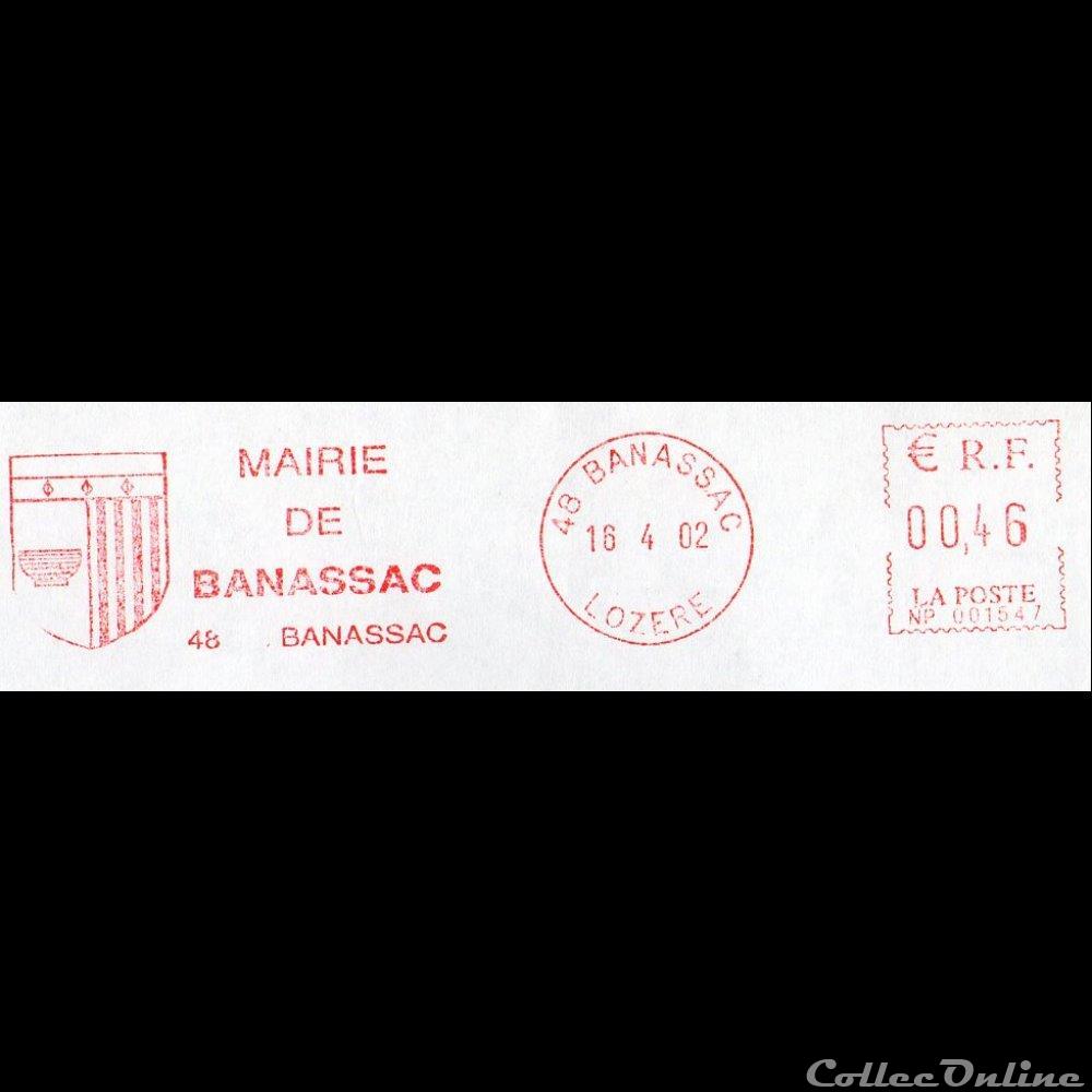 marque postale europe france 2002 mairie de banassac