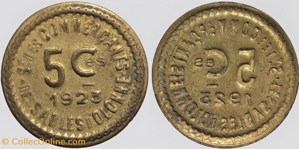 85 - Sables-d'Olonne - 5 centimes monnaies monde france 85 sables d olonne 5 centimes
