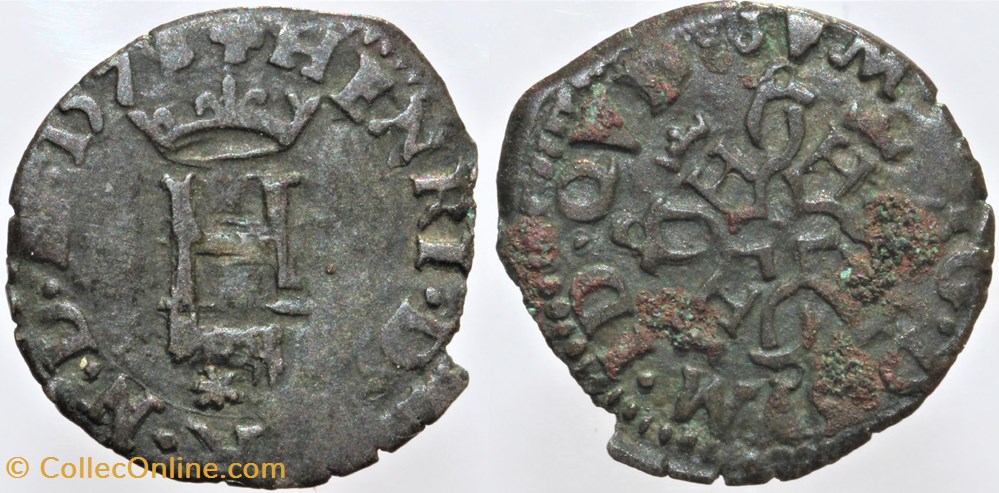 monnaies france feodales navarre henri iii liard 1578
