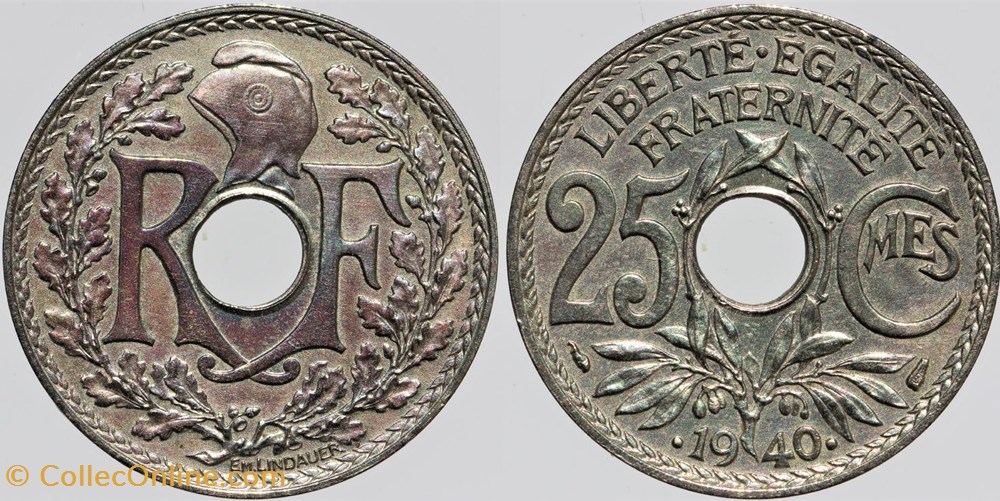 F-172 - Lindauer - 25 c. - 1940 monnaies monde france f 172 lindauer 25 c 1940