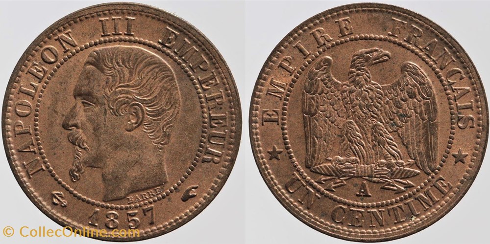 F-102 - Second Empire - 1 centime - 1857 A monnaies monde france f 102 second empire 1 centime 1857 a