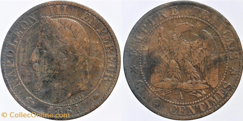 F-117 - Second Empire - 5 centimes - 1861 A monnaies monde france f 117 second empire 5 centimes 1861 a
