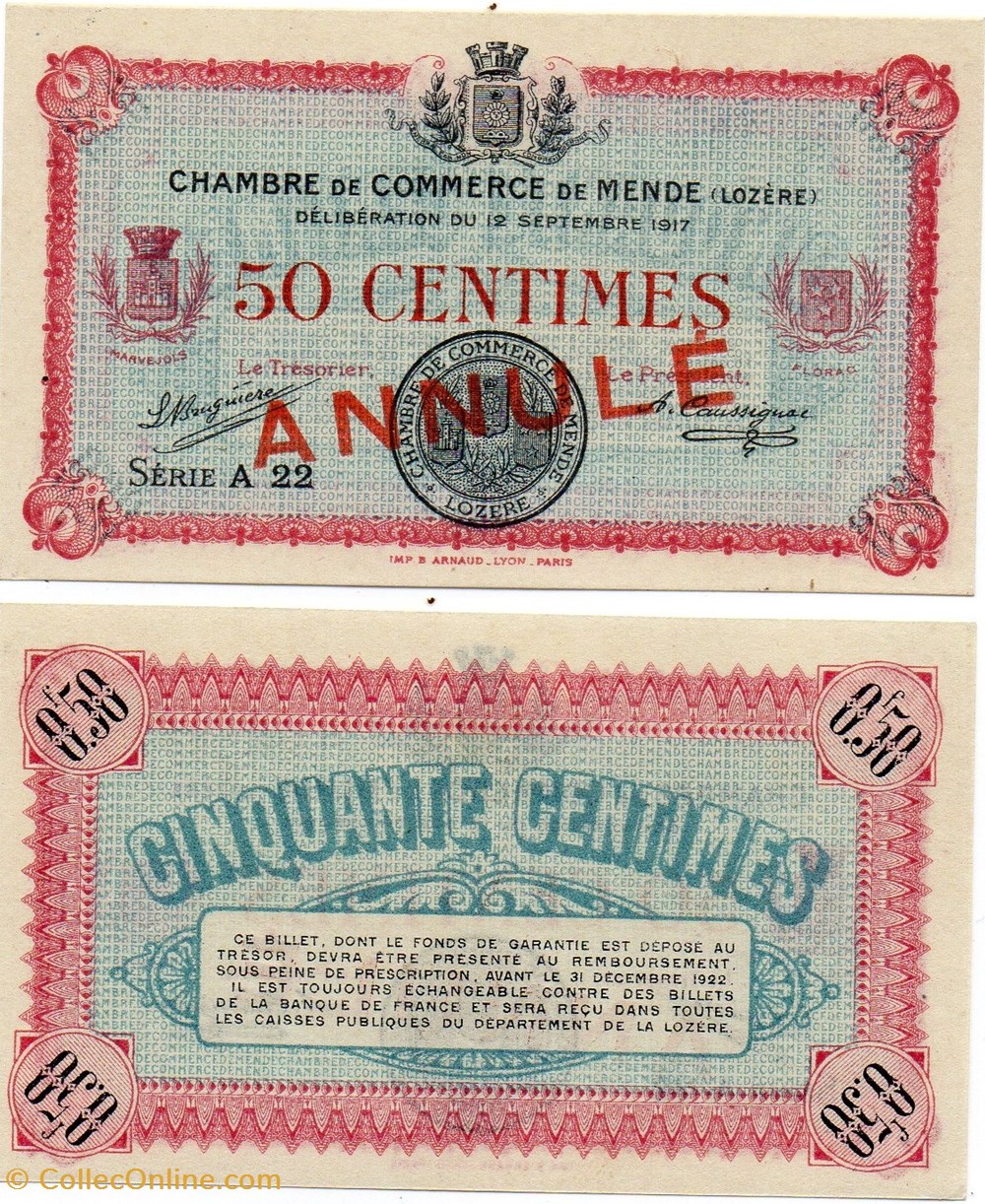billets europe france 50 cent c c m serie a22 annule