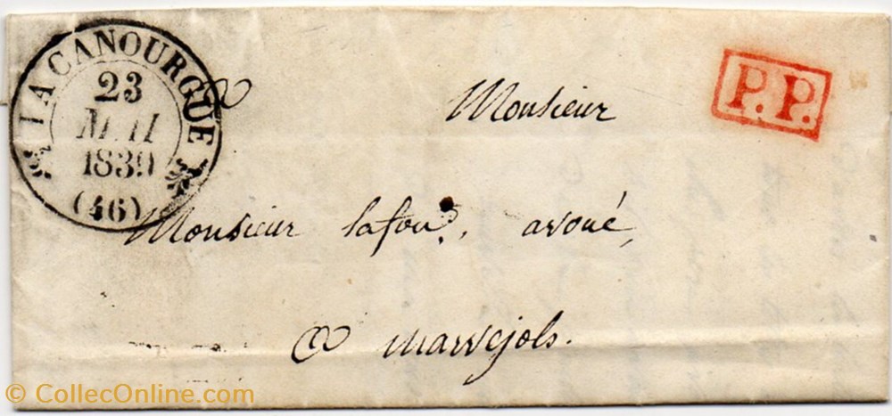 1839 - P.P. + Cachet type 12 documents anciens marques postales europe 1839 p p cachet type 12