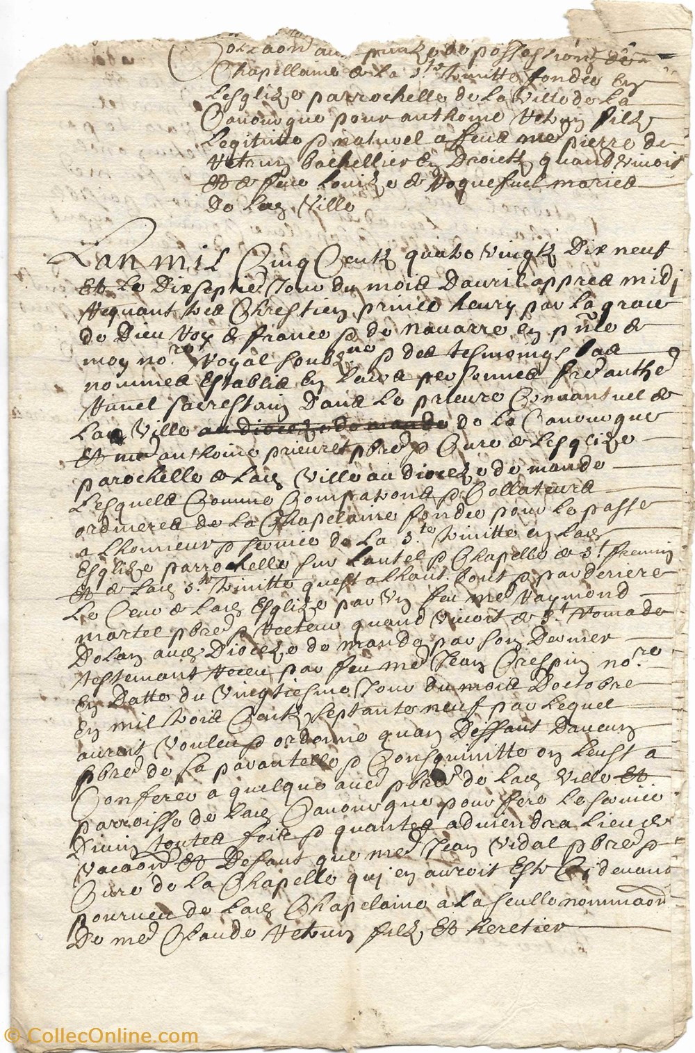 1499 - Copie, concerne la chapelle de la trinité de l'église de la Canourgue documents anciens autres 1499 copie concerne la chapelle de la trinite de eglise de la canourgue