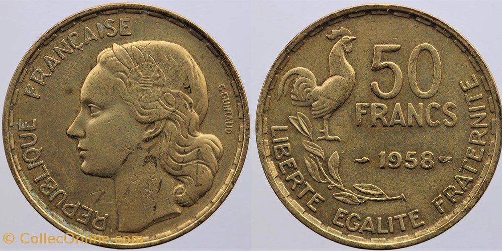 F-425 - Guiraud - 50 fr. - 1958 monnaies monde france f 425 guiraud 50 fr 1958
