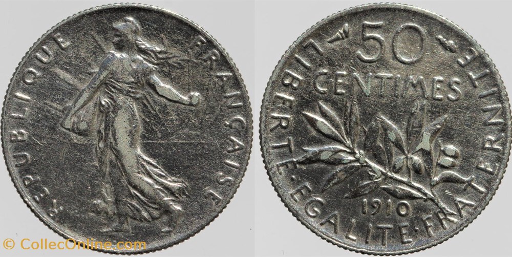 F-190 - Roty - 50 c. - 1910 monnaies monde france f 190 roty 50 c 1910