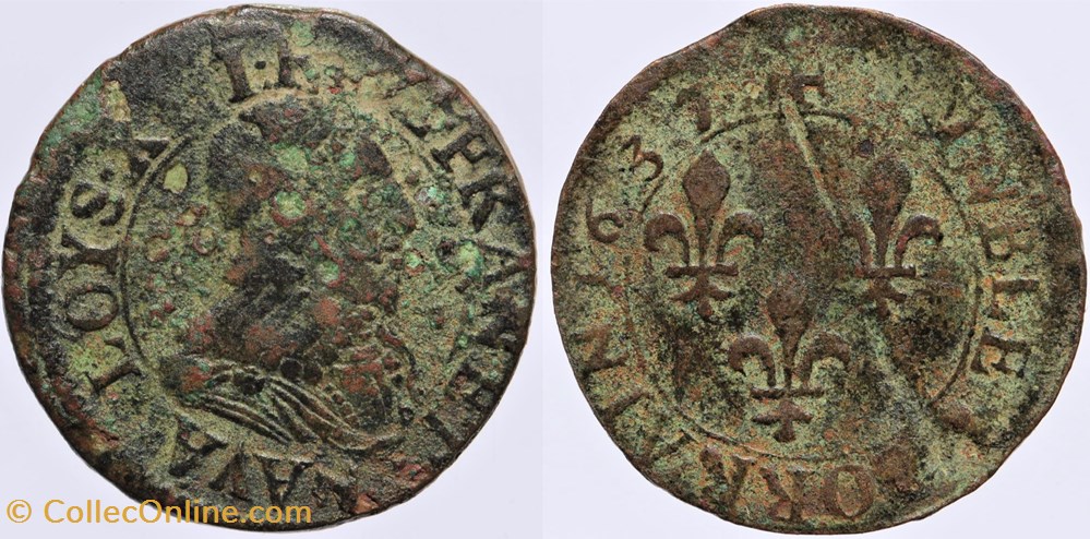 monnaies europe medievale france royales dy 1384 louis xiii double lorrain 1637 stenay