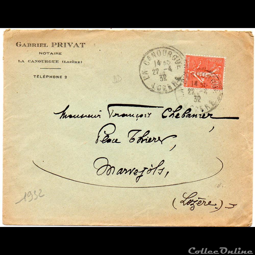 1932 - Cachets type A4 marque postale europe france 1932 cachets type a4