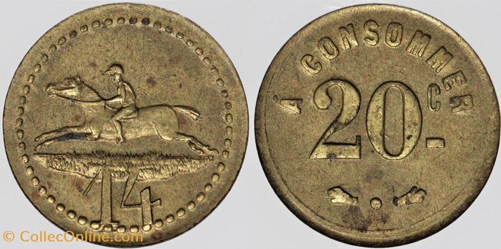 Jeton à consommer - 20 centimes monnaies monde france jeton a consommer 20 centimes