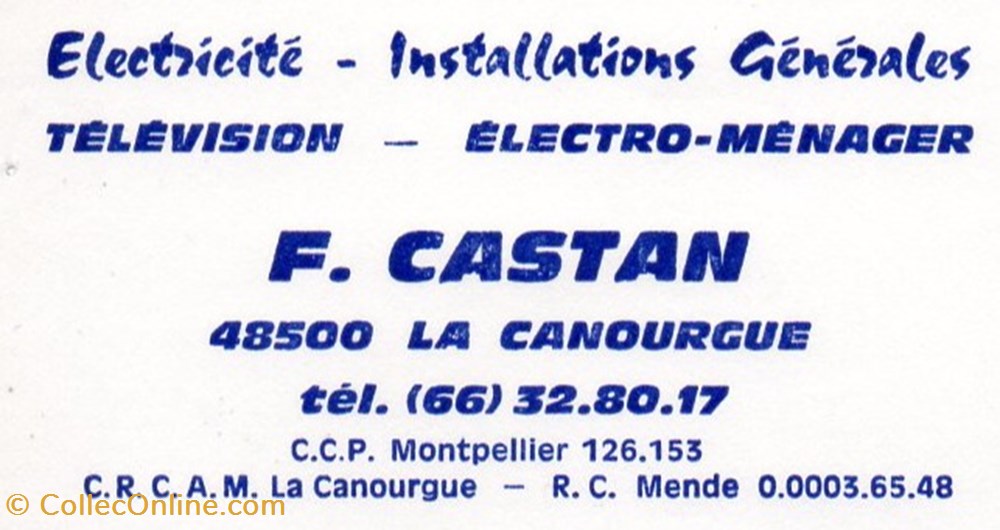 Castan François (vers 1970-80) documents anciens factures commerciaux castan francois vers 1970 80