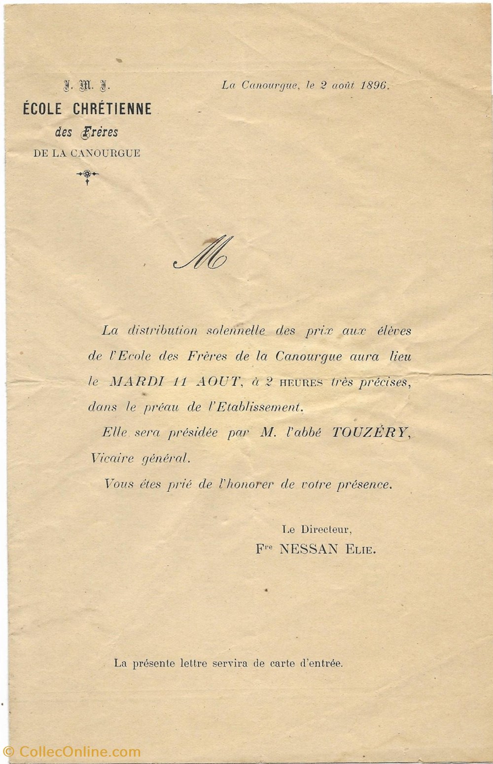 1896 - Distribution des prix et programme documents anciens diplomes bulletins scolaires 1896 distribution des prix et programme