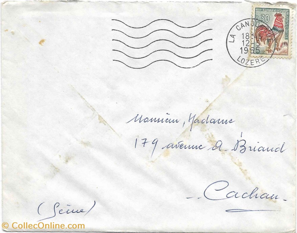 documents anciens marques postales europe 1965 obliteration mecanique muette