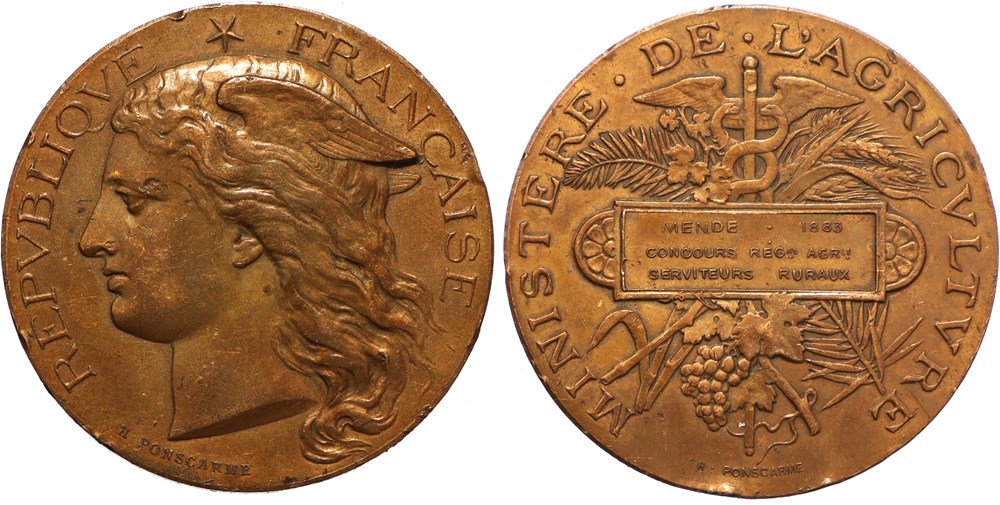 1883 - Serviteurs ruraux medailles france 1883 serviteurs ruraux