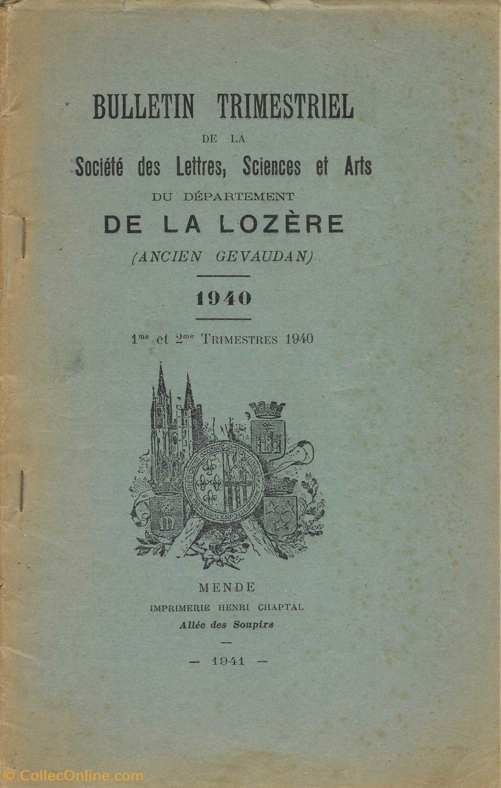 livres bd revues 1940 bulletin de la societe des lettres de la lozere 1er et 2me trimestre