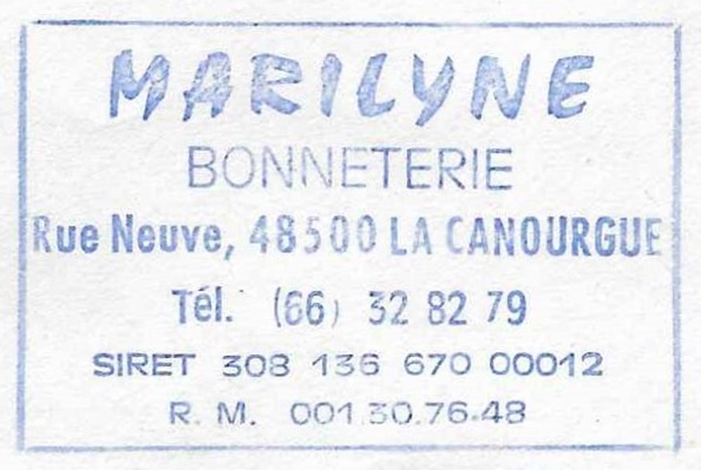 Marilyne (1970) documents anciens factures commerciaux marilyne 1970