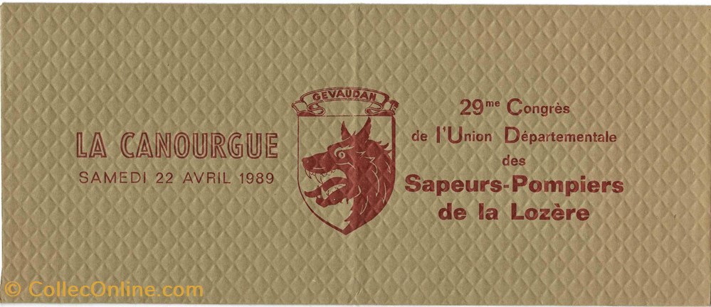 documents anciens autres pochette pompier 1989