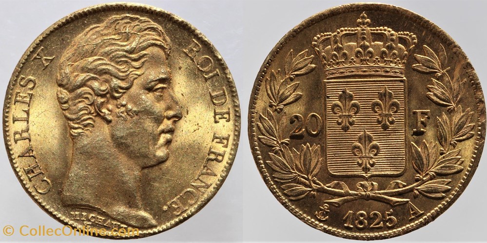 F-520 - Charles X - 20 francs - 1825 Paris monnaies monde france f 520 charles x 20 francs 1825 paris