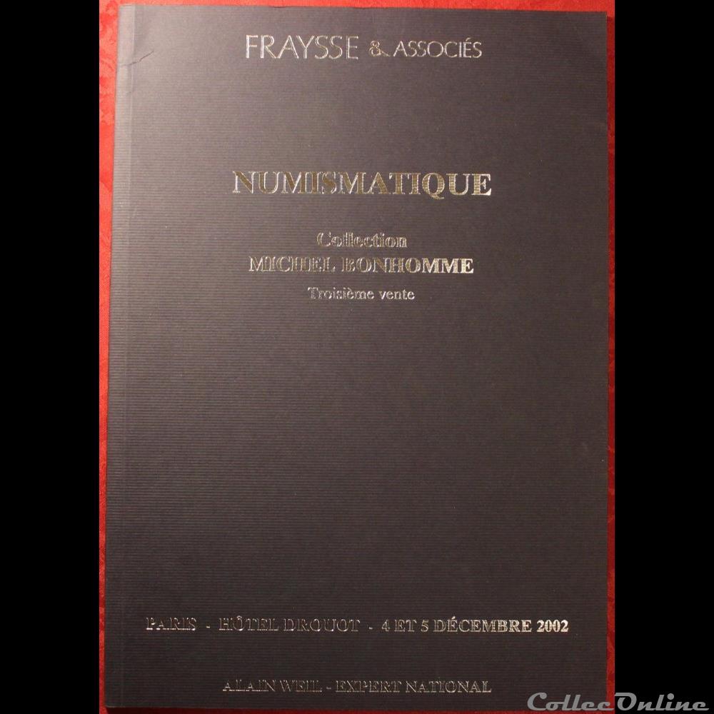 2001 2002 - Vente collection M. Bonhomme 2 monnaie livre ouvrage 2001 2002 vente collection m bonhomme