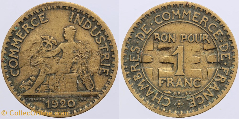 monnaies monde france f 218 domard 1 fr 1920