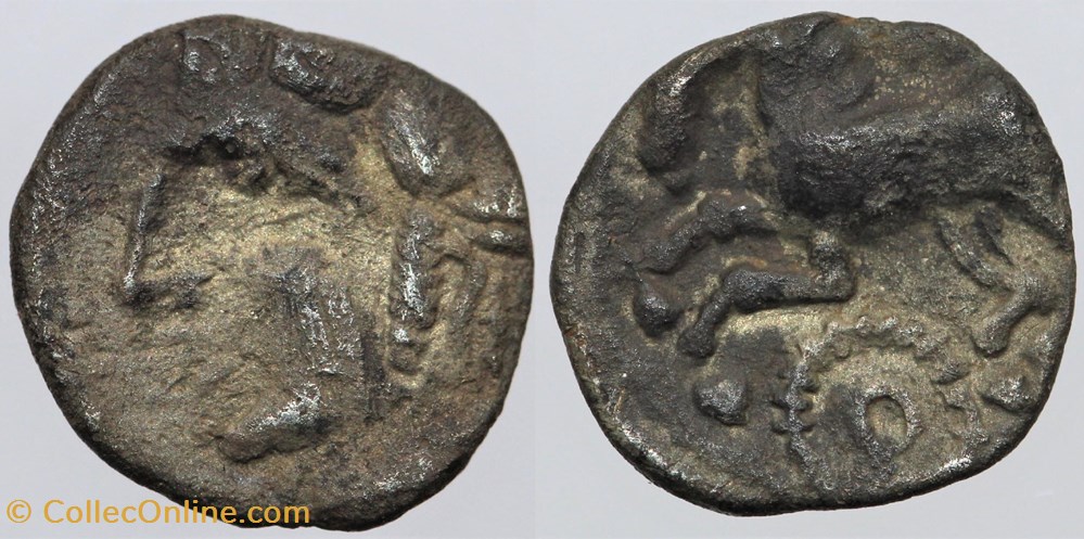 Arvernes - Obole à l'anneau perlé monnaies antiques av jc ap celtes arvernes obole a anneau perle