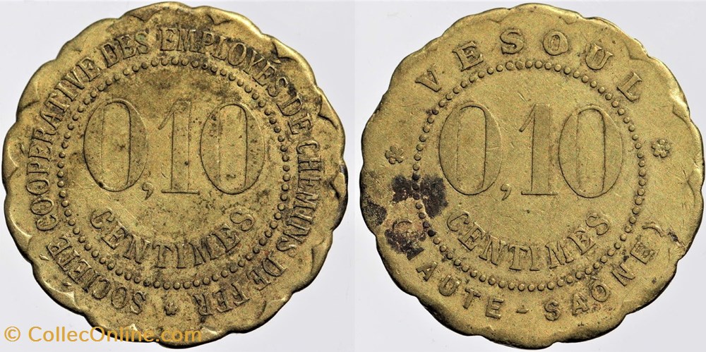 70 - Vesoul - 0,10 centimes monnaies monde france 70 vesoul 0 10 centimes