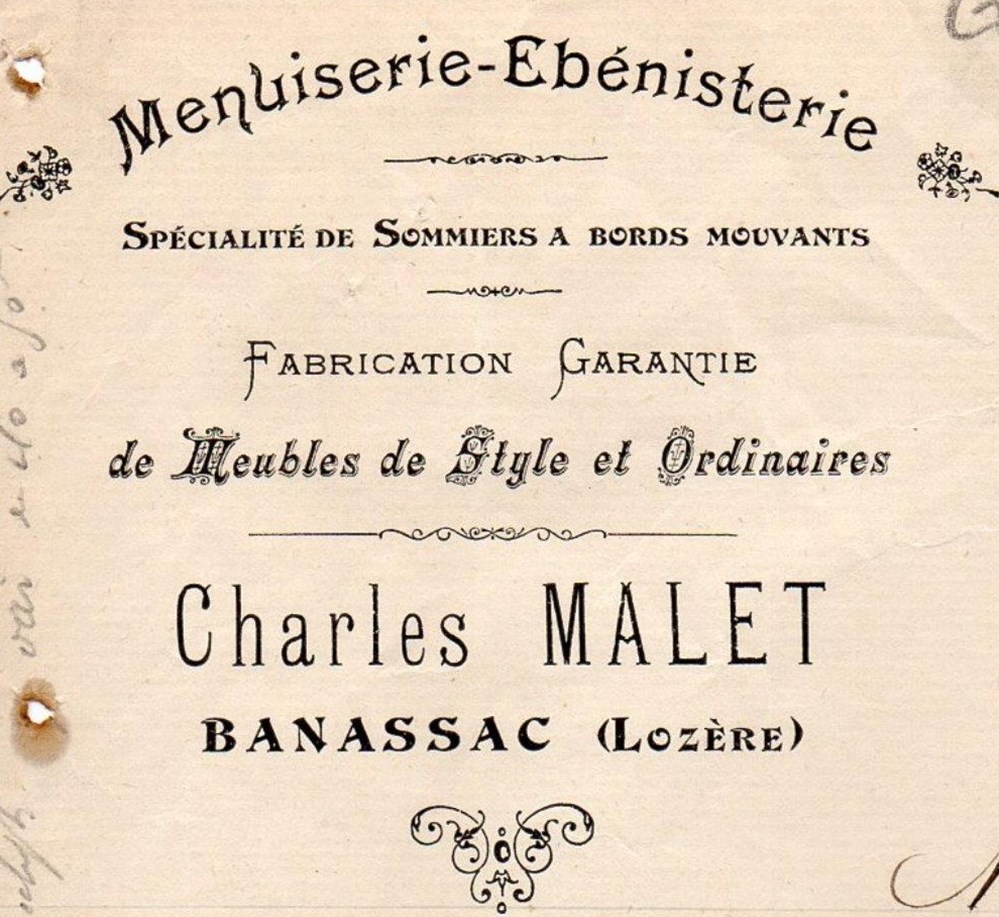 Malet Charles (1912) documents anciens factures commerciaux malet charles 1912