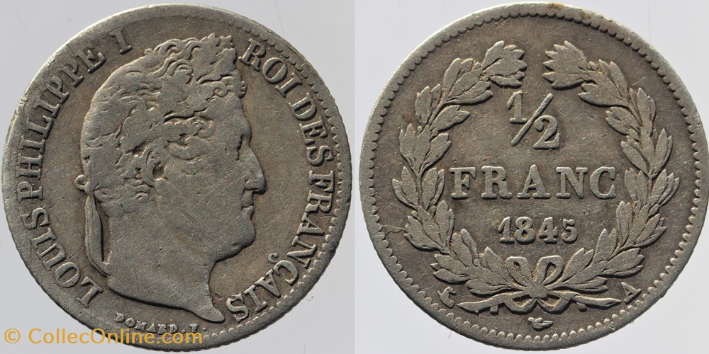 F-182 - Louis Philippe I - 1/2 franc - 1845 A monnaies monde france f 182 louis philippe i 1 2 franc 1845 a