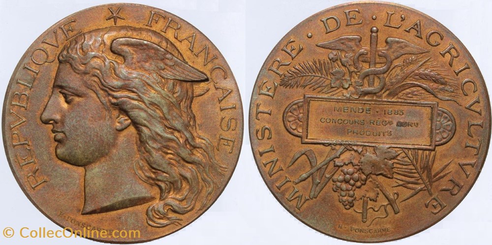 1883 - Produits agricoles medailles france 1883 produits agricoles