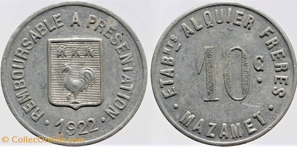 81 - Mazamet - 10 centimes monnaies monde france 81 mazamet 10 centimes