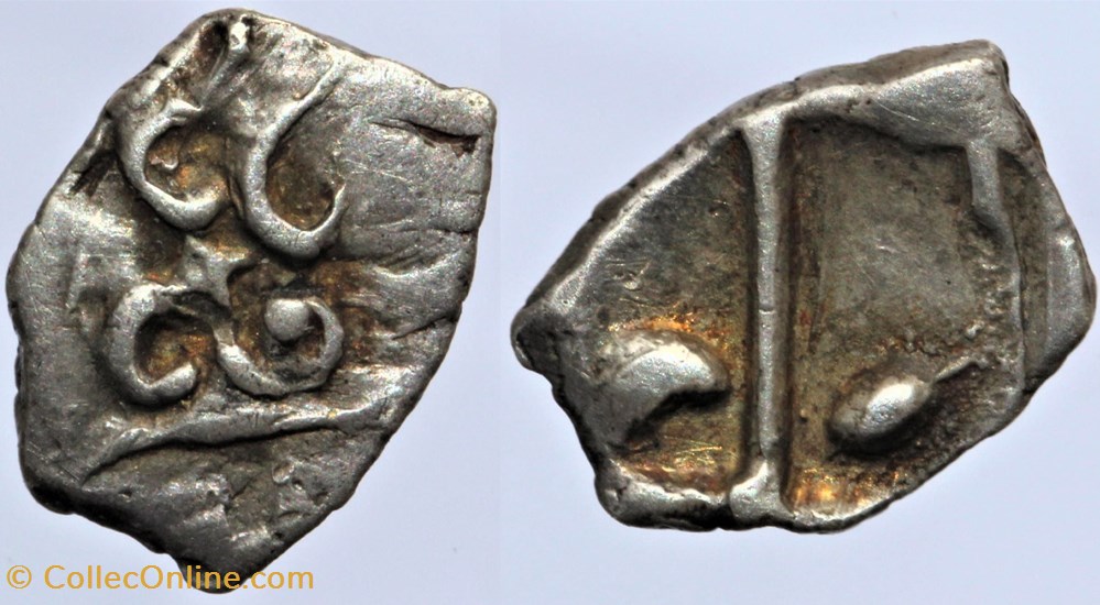 Rutènes - Obole à la chevelure en S monnaies antiques av jc ap celtes rutenes obole a la chevelure en s