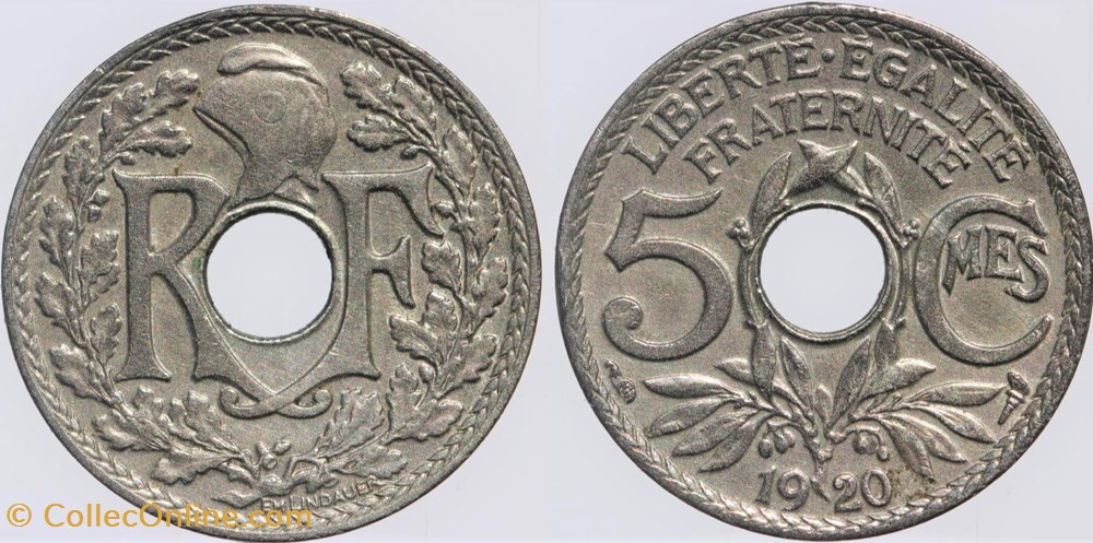 F-121 - Lindauer - 5 c. - 1920 monnaies monde france f 121 lindauer 5 c 1920