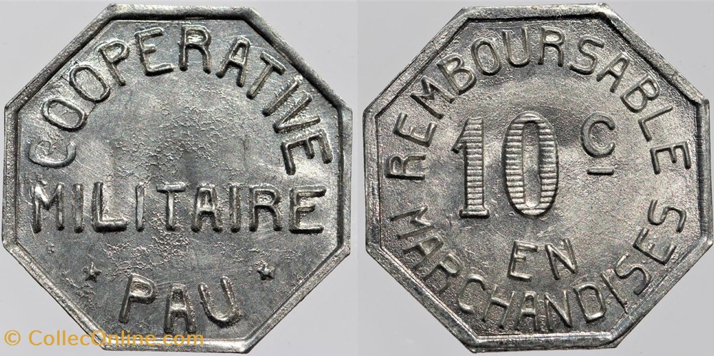 64 - Pau - Coopérative - 10 centimes monnaies monde france 64 pau cooperative 10 centimes